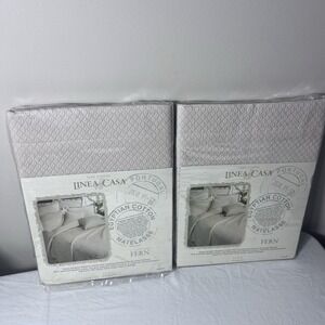 Linea Casa Fern Egyptian Cotton Matelasse Pillow Shams Set of 2 - 21x26 Portugal